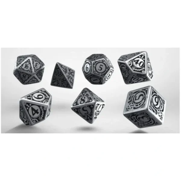 Q-Workshop Metal Dice Set, 7 Polyhedral Dice - Steampunk - Your Source for Gaming Essentials Store