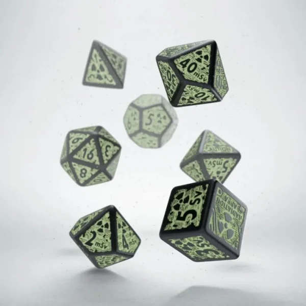 Q-Workshop Nuke Dice Set GlowNDark Revised (7 Piece Set) - Your Source for Gaming Essentials Discount