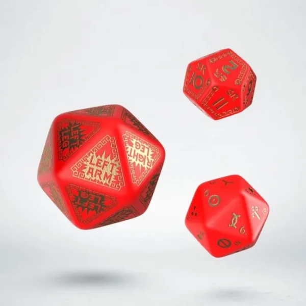 Q-Workshop RuneQuest Red & Gold Expansion Dice (3)-d20 Hit,d20 Random,d12 Strike - Your Source for Gaming Essentials Online