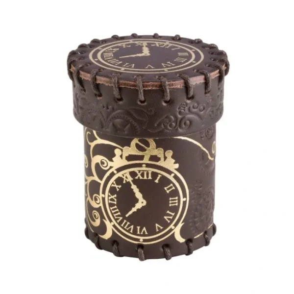 Q-Workshop Steampunk Brown & Golden Leather Dice Cup - Your Source for Gaming Essentials Flash Sale