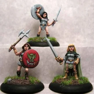 Ral Partha Dwarf Shield Maidens (3 Pieces) #01-183 Unpainted RPG Metal Figure - Your Source for Gaming Essentials Outlet