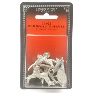 Ral Partha Four War Dogs and Master #01-028 Unpainted Fantasy Metal Figure - Your Source for Gaming Essentials Shop
