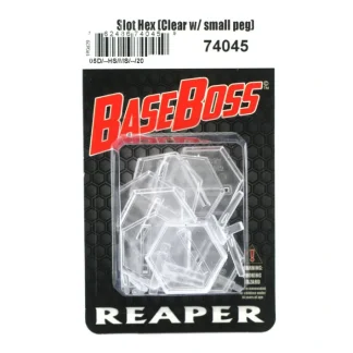 Reaper Miniatures 1 Inch Transparent Slotted Hex (10 bases 10 pegs) #74045 - Your Source for Gaming Essentials Discount