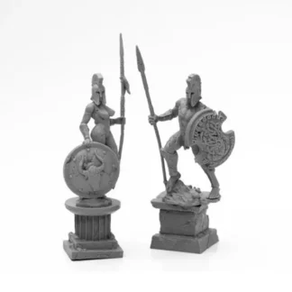 Reaper Miniatures Amazon and Spartan Living Statues (Stone) #44127 Bones Black - Your Source for Gaming Essentials Best Sale