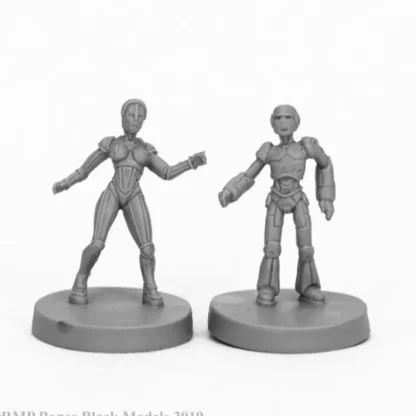 Reaper Miniatures Androids (2) #49011 Bones Black Unpainted Plastic RPG Figure - Your Source for Gaming Essentials Shop
