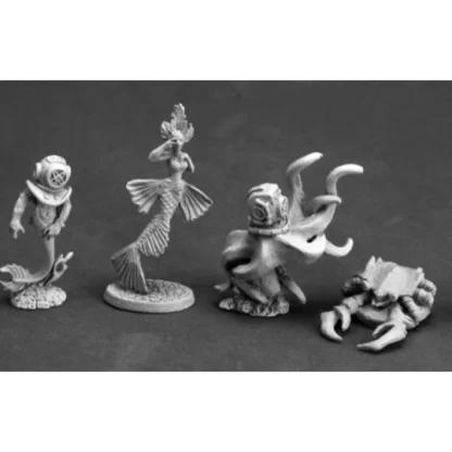 Reaper Miniatures Aquatic Familiars II 4 Pcs #03608 Dark Heaven Unpainted Metal - Your Source for Gaming Essentials Clearance