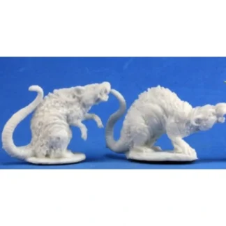 Reaper Miniatures Barrow Rats (2) #77198 Bones Unpainted Plastic RPG Mini Figure - Your Source for Gaming Essentials Best Sale