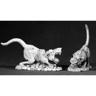 Reaper Miniatures Barrow Rats (2) #02544 Dark Heaven Unpainted Metal Figure - Your Source for Gaming Essentials Outlet