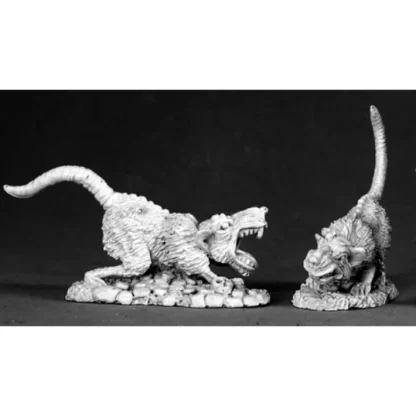 Reaper Miniatures Barrow Rats (2) #02544 Dark Heaven Unpainted Metal Figure - Your Source for Gaming Essentials Outlet