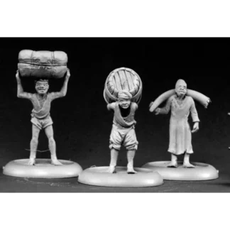 Tabletop Miniatures | Reaper Miniatures Bearers And Porters (3) #50102 Chronoscope D&D RPG Mini Figure - Your Source for Gaming Essentials