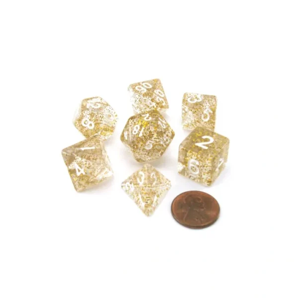 Reaper Miniatures Boss Pizza Dungeon Dice - Glitter Gold - Your Source for Gaming Essentials New