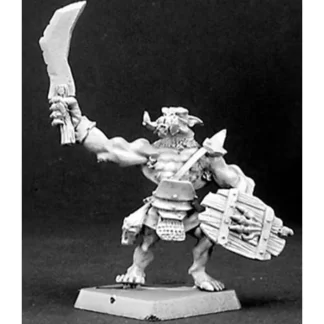 Reaper Miniatures Bull Orc Warrior, Reven Grunt #14347 Reven Unpainted D&D Mini - Your Source for Gaming Essentials Cheap