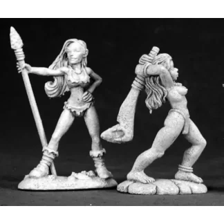 Reaper Miniatures Cave Girls (2 Pieces) #03303 Dark Heaven Unpainted Metal - Your Source for Gaming Essentials Discount