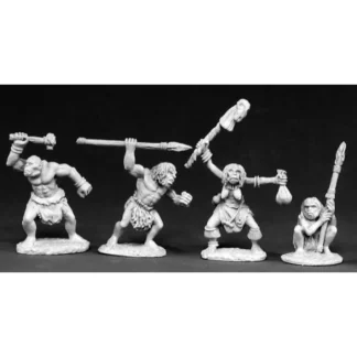 Reaper Miniatures Caveman Pack (4 Pieces) #02395 Dark Heaven Unpainted Metal - Your Source for Gaming Essentials Flash Sale