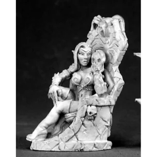 Reaper Miniatures Dark Elf Queen/Throne #02577 Dark Heaven Unpainted Metal - Your Source for Gaming Essentials Outlet