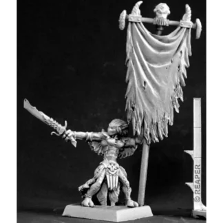 Reaper Miniatures Darkspawn Standard Bearer #14530 Darkspawn Unpainted D&D Mini - Your Source for Gaming Essentials Flash Sale
