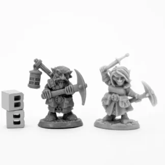 Reaper Miniatures Deep Gnome Heroes (2) #44047 Bones Black Unpainted Plastic - Your Source for Gaming Essentials Shop
