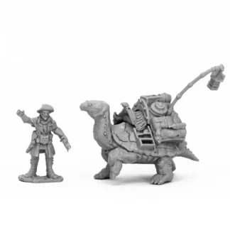 Reaper Miniatures Dreadmere Tortoise & Drayman #44053 Bones Black Plastic Figure - Your Source for Gaming Essentials Fashion