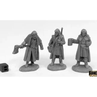 Tabletop Miniatures | Reaper Miniatures Dreadmere Mercenaries (3) 44016 Bones Black Unpainted Plastic - Your Source for Gaming Essentials