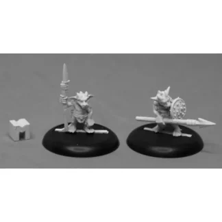 Reaper Miniatures Dungeon Dwellers Kobold Spearmen (2 Pc) #07020 Unpainted Metal - Your Source for Gaming Essentials Cheap