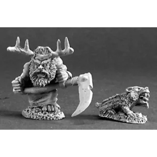 Reaper Miniatures Dwarf Druid and Badger #03216 Dark Heaven Unpainted Metal - Your Source for Gaming Essentials Best Sale