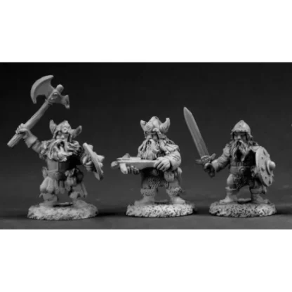 Reaper Miniatures Dwarf Warriors (3 Pcs) #03351 Dark Heaven Unpainted Metal - Your Source for Gaming Essentials Discount