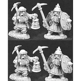 Tabletop Miniatures | Reaper Miniatures Dwarven Miners 4P 06040 Dark Heaven Army Packs Unpainted Mini - Your Source for Gaming Essentials