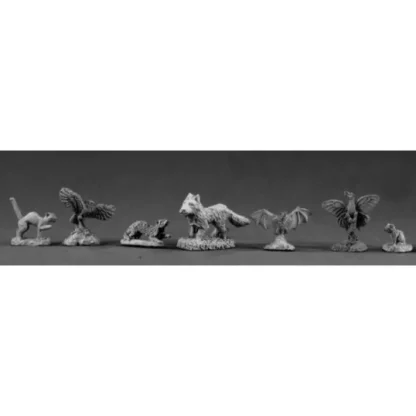 Reaper Miniatures Familiar Pack I (7) #02018 Dark Heaven Legends Unpainted Metal - Your Source for Gaming Essentials Store