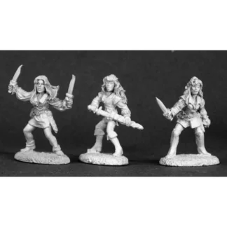 Reaper Miniatures Female Rogues (3 Pcs) #03297 Dark Heaven Unpainted Metal - Your Source for Gaming Essentials Online
