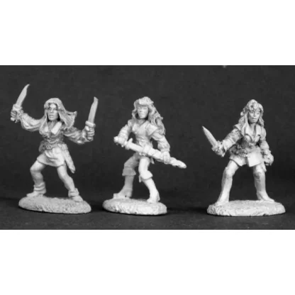 Reaper Miniatures Female Rogues (3 Pcs) #03297 Dark Heaven Unpainted Metal - Your Source for Gaming Essentials Online