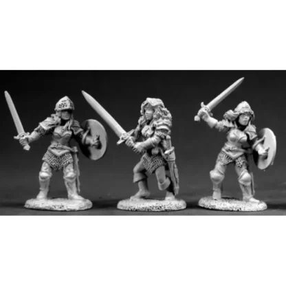 Reaper Miniatures Fighting Women (3 Pcs) #03327 Dark Heaven Unpainted Metal - Your Source for Gaming Essentials Sale