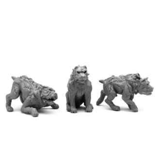 Reaper Miniatures Hell Hounds (3) #44100 Bones Black Unpainted Plastic Figure - Your Source for Gaming Essentials Outlet
