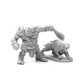 Reaper Miniatures Hill Giant Hunter and Dire Lion #77939 Unpainted Bones Plastic - Your Source for Gaming Essentials Best