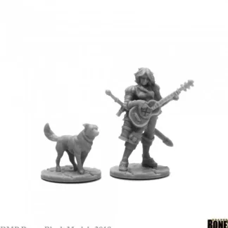 Reaper Miniatures Isobael The Bard and Rufus #44114 Unpainted Plastic Figure - Your Source for Gaming Essentials Cheap
