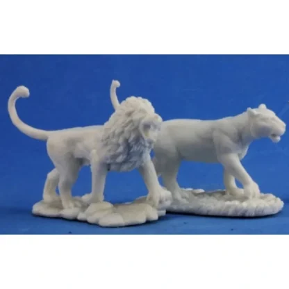 Reaper Miniatures Lions(2) #77341 Bones Unpainted Plastic D&D RPG Mini Figure - Your Source for Gaming Essentials Cheap