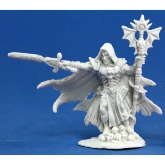Tabletop Miniatures | Reaper Miniatures Malek, Necromancer #77172 Bones Unpainted Plastic Mini Figure - Your Source for Gaming Essentials