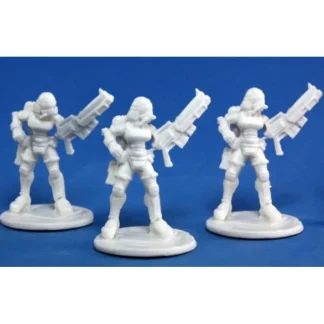 Reaper Miniatures Nova Corp:Female (3) #80013 Bones Unpainted Plastic Figure - Your Source for Gaming Essentials Shop