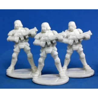 Tabletop Miniatures | Reaper Miniatures Nova Corp:Soldier (3) #80012 Bones Unpainted Plastic Figure - Your Source for Gaming Essentials