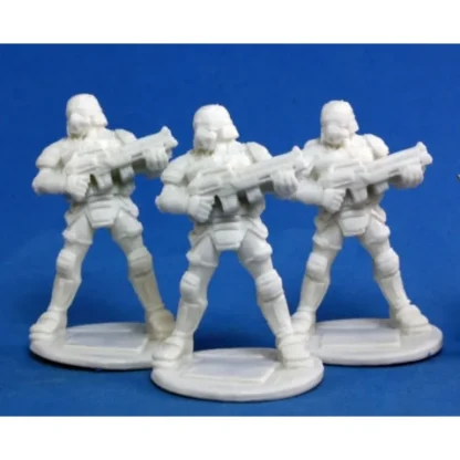 Tabletop Miniatures | Reaper Miniatures Nova Corp:Soldier (3) #80012 Bones Unpainted Plastic Figure - Your Source for Gaming Essentials