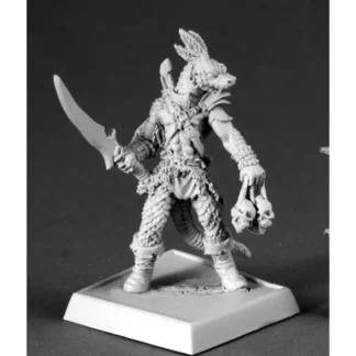 Reaper Miniatures Serpentfolk Warrior 60074 Pathfinder Miniatures Unpainted Mini - Your Source for Gaming Essentials Online