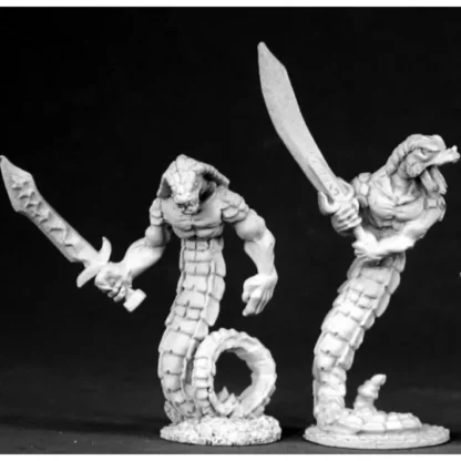 Reaper Miniatures Snakemen #02498 Dark Heaven Legends Unpainted Metal RPG Figure - Your Source for Gaming Essentials Clearance