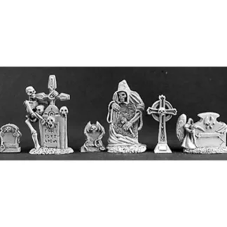 Reaper Miniatures Tombstone (6 Pieces) #03122 Dark Heaven Unpainted Metal - Your Source for Gaming Essentials Best
