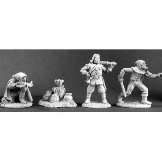 Reaper Miniatures Townsfolk IV (4 Pieces) #02677 Dark Heaven Unpainted Metal - Your Source for Gaming Essentials Cheap