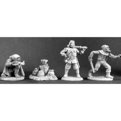 Reaper Miniatures Townsfolk IV (4 Pieces) #02677 Dark Heaven Unpainted Metal - Your Source for Gaming Essentials Cheap