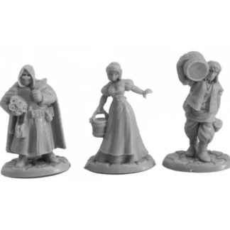Reaper Miniatures Townsfolk III (3) #77737 Bones Unpainted Plastic Figures - Your Source for Gaming Essentials Online