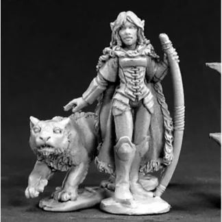 Reaper Miniatures Unpainted Aeris Female Elf Ranger & Panther 03401 Dark Heaven - Your Source for Gaming Essentials Discount