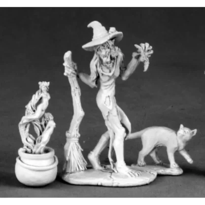 Reaper Miniatures Witch, Cauldron & Cat #03549 Dark Heaven Unpainted Metal - Your Source for Gaming Essentials Fashion