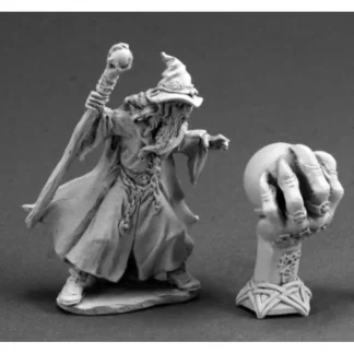 Reaper Miniatures Wizard and Crystal Ball #03587 Dark Heaven Unpainted Metal - Your Source for Gaming Essentials Clearance