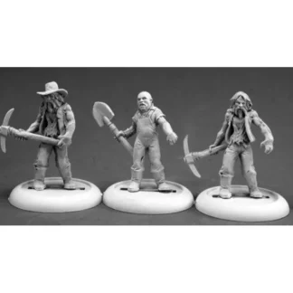 Reaper Miniatures Zombie Miners (3) #50317 Chronoscope Unpainted RPG Mini Figure - Your Source for Gaming Essentials Best Sale