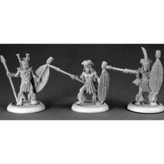 Reaper Miniatures Zulu Warriors II (3) #50185 Chronoscope D&D RPG Mini Figure - Your Source for Gaming Essentials Cheap